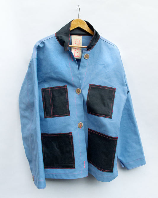 Jacket Blue Canvas (Dark Blue Pocket)
