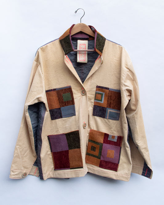 Jacket Corduroy (Colored Squares/Grey)