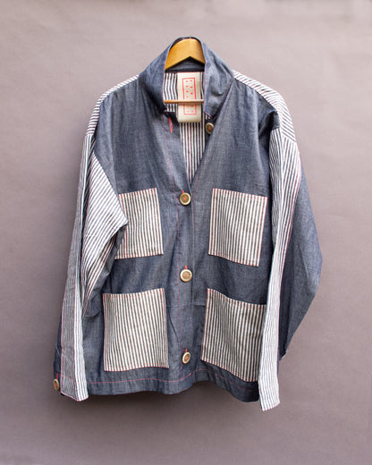 Jacket Light Denim / Stripes